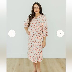 Copper Pearl Women’s Everyday Robe Strawberry NEW Maternity Nursing Friendly